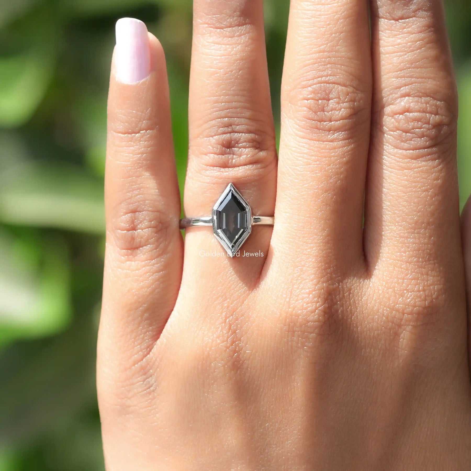 Moissanite Step Cut Dutch Marquise Solitaire Ring