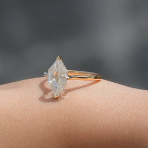 [Moissanite Marquise Cut Ring Set In Prongs]-[Golden Bird Jewels]