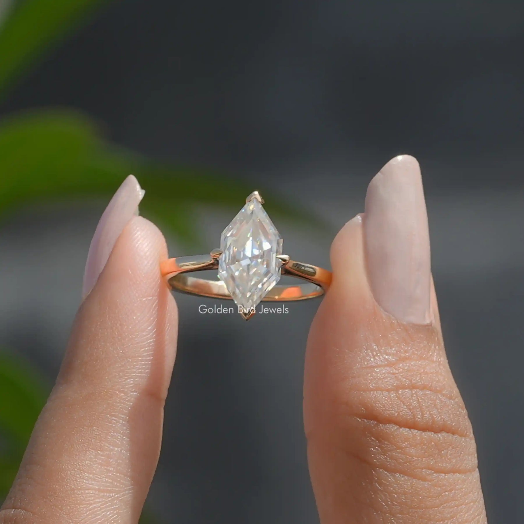 [Dutch Marquise Cut Moissanite Ring Set In 4 Prongs]-[Golden Bird Jewels]