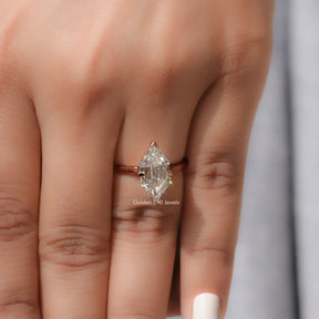 Step Cut Dutch Marquise Moissanite Ring displayed on a finger