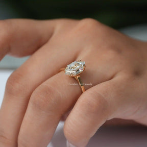 [Step Cut Dutch Marquise Moissanite Ring Set In Prongs]-[Golden Bird Jewels]