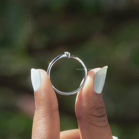 Back View of Round Cut Diamond Vertical Bar Bypass Ring In two fingers