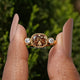 Three Stone Old Mine Cushion Cut Solitaire Engagement Ring
