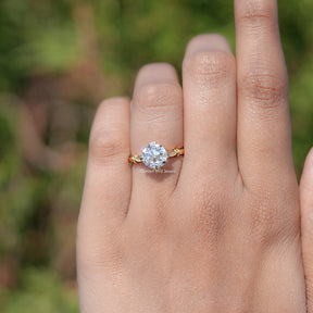 Old European Round Moissanite Accent Ring
