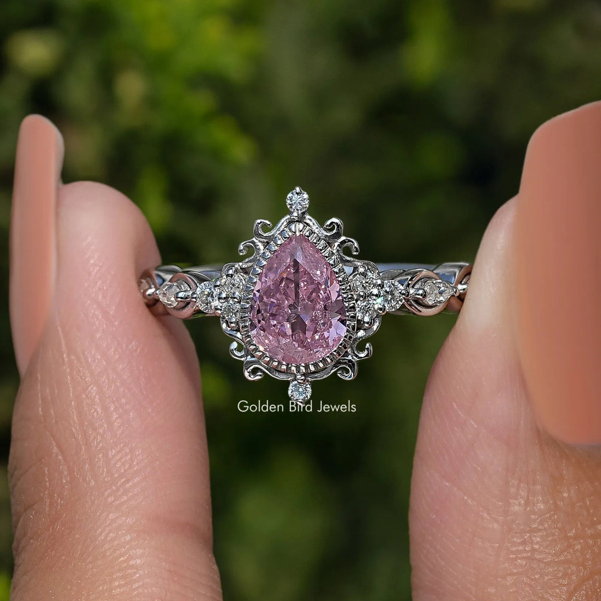 Tourmaline Pink Pear Gemstone Ring
