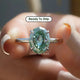 Step Cut Oval Hidden Halo Solitaire Ring