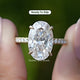 Crushed Ice Oval Cut Moissanite Solitaire Ring