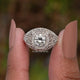 Vintage Moissanite Old European Round Cut Ring