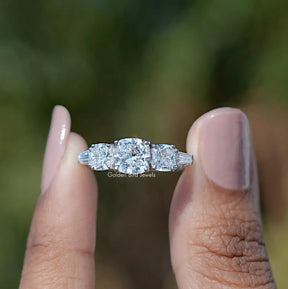 Square Cushion And Tapered Baguette Five Stone Ring