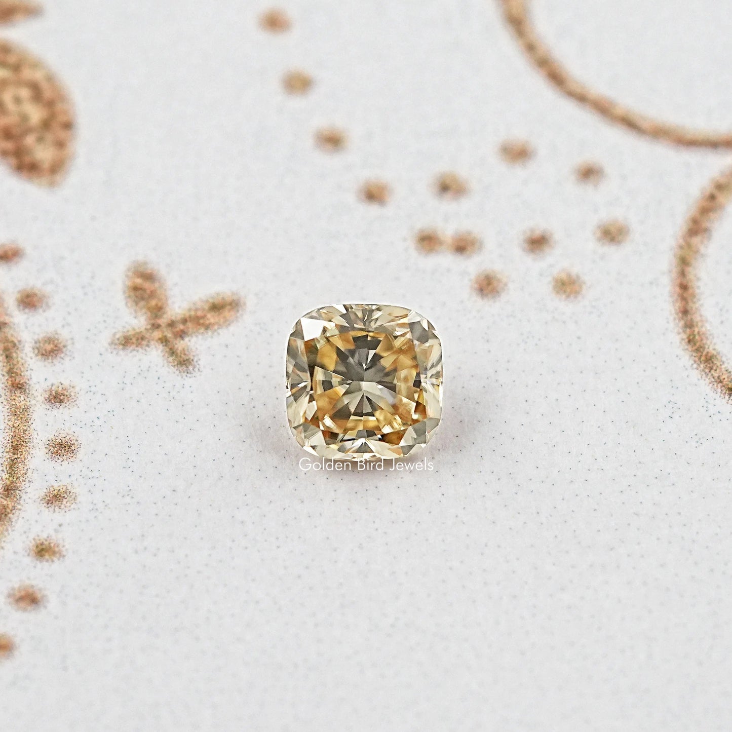 Yellow Cushion Cut Moissanite Gemstone