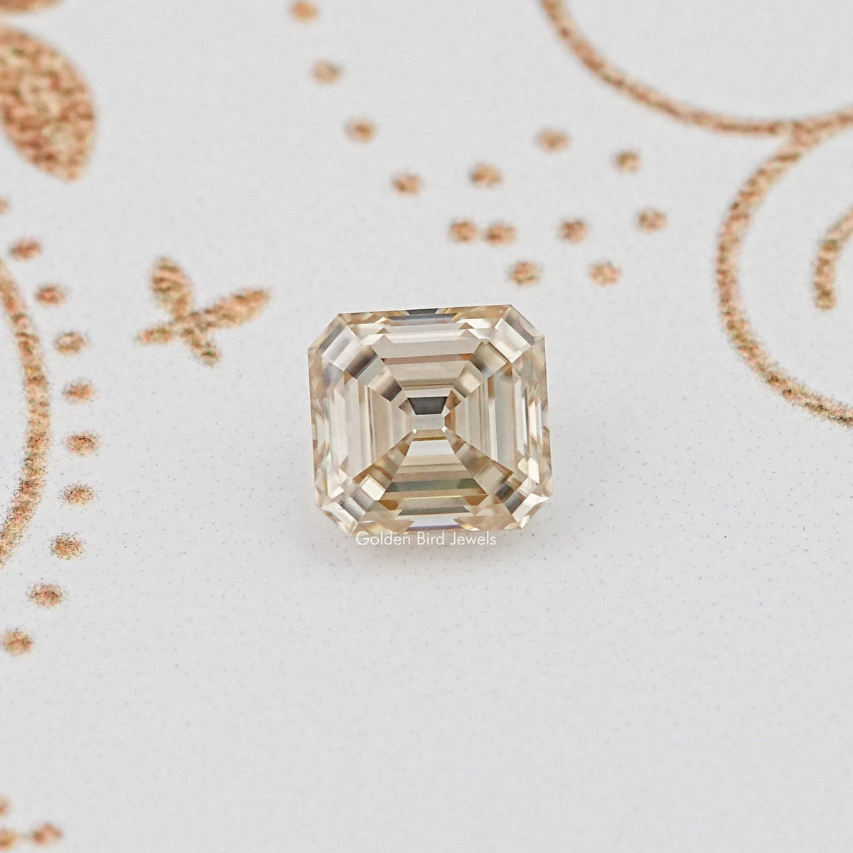 Yellow Old Mine Asscher Cut Loose Moissanite