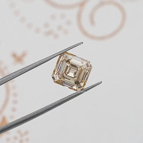 Yellow Old Mine Asscher Cut Loose Moissanite