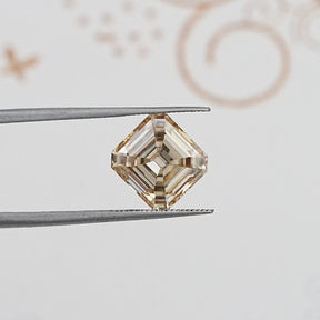 Yellow Old Mine Asscher Cut Loose Moissanite