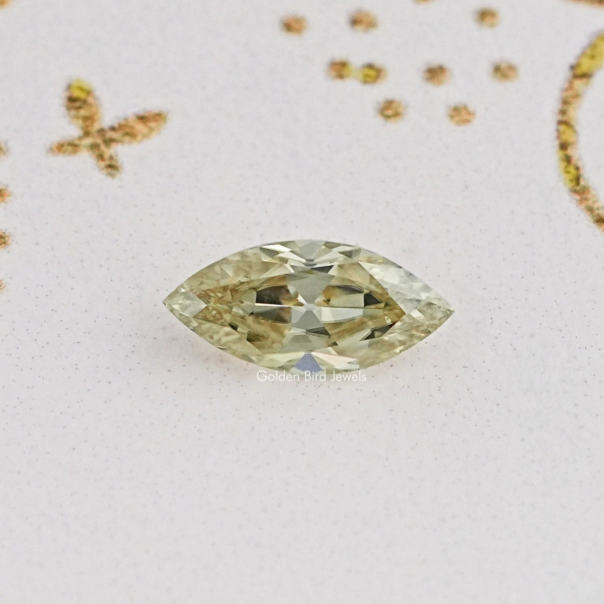 Yellow Old Mine Marquise Cut Loose Moissanite