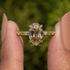 Yellow Old Mine Oval Cut Accent Stone Engagement Ring