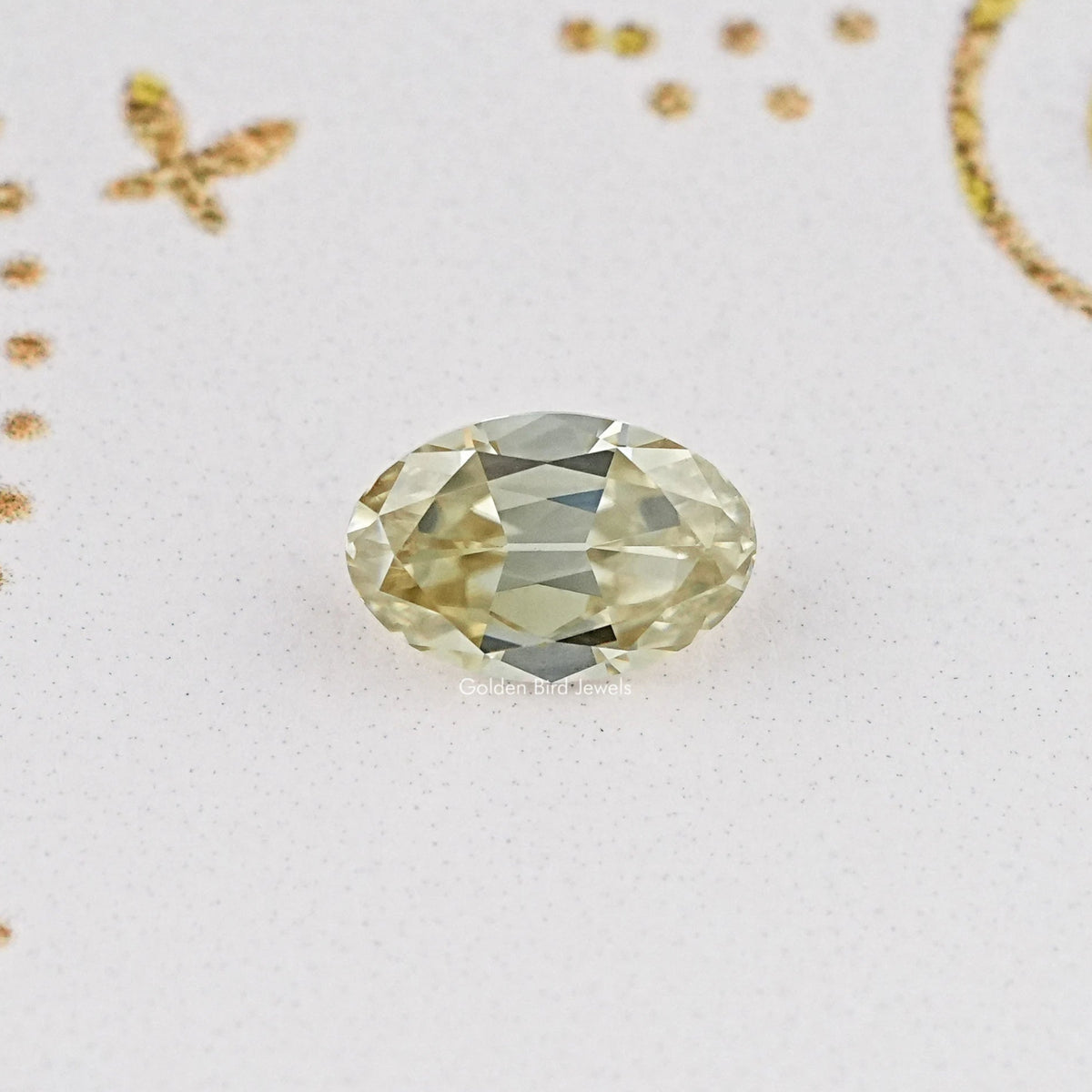 Yellow Old Mine Oval Loose Moissanite