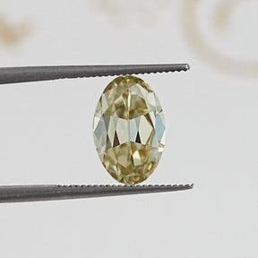 Yellow Old Mine Oval Loose Moissanite