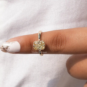 [Moissanite Radiant Cut Engagement Ring]-[Golden Bird Jewels]