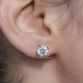 Round Cut Moissanite Stud Earrings