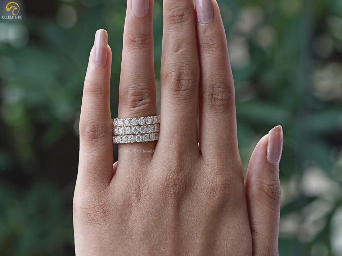Round Cut Moissanite Eternity Band