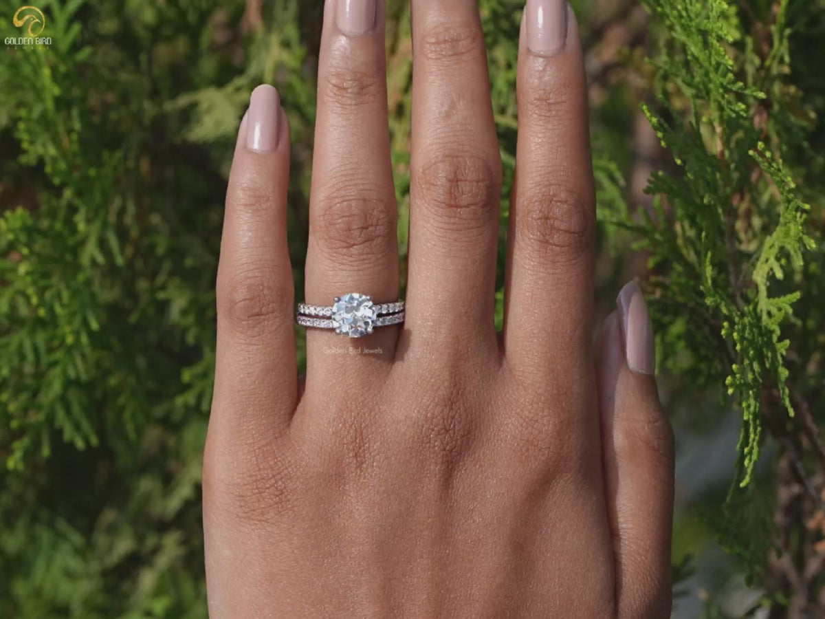 Old European Round Lab Diamond Ring Set