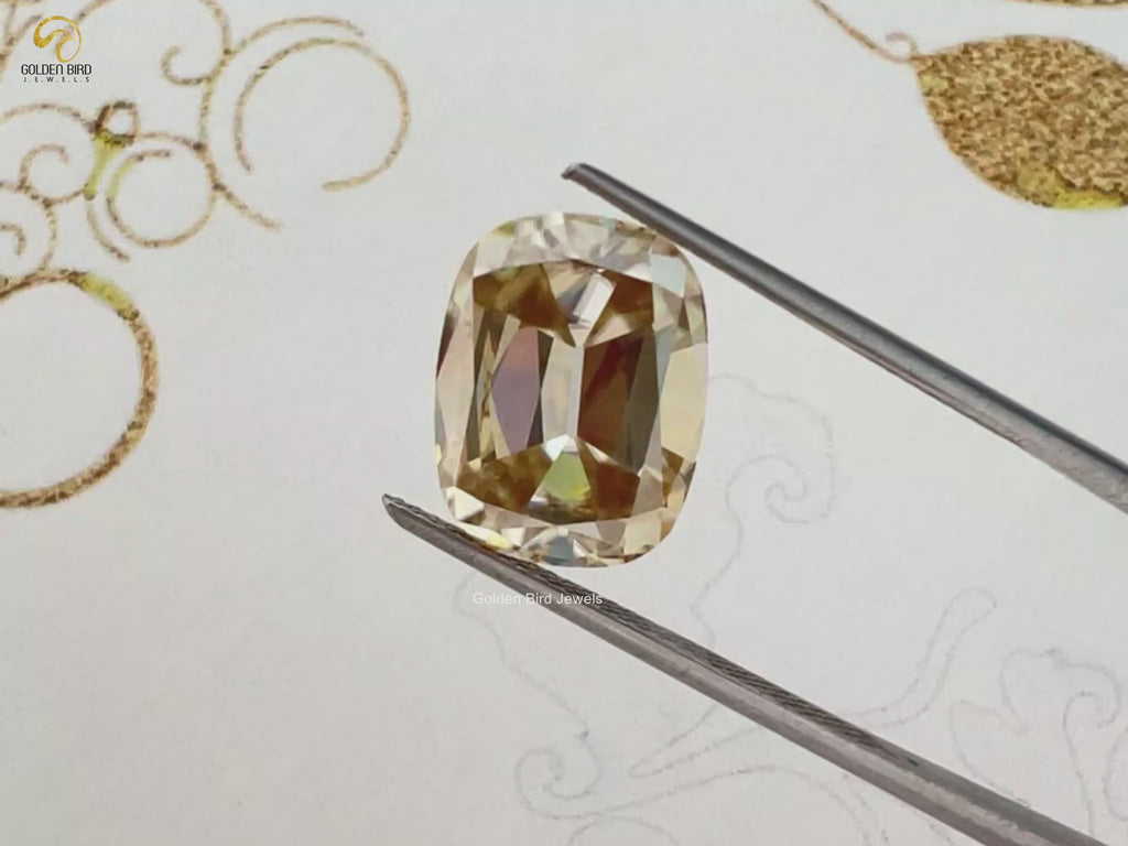 You tube Video Of Old Mine Cushion Cut Loose Moissanite Stone