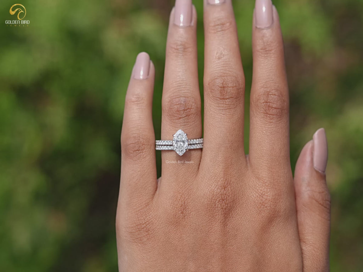 Marquise Cut Lab Grown Diamond Bridal Ring Set