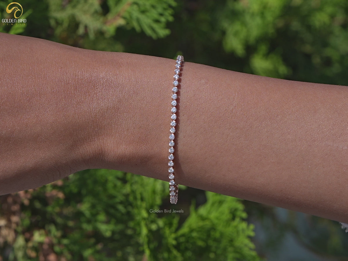 Lab Grown Round Diamond Tennis Bracelet