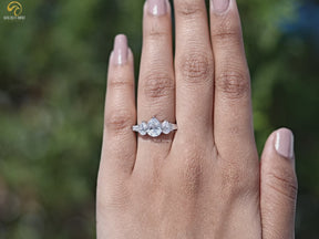 Youtube Video of Lab Grown Pear Cut Diamond Five Stone Ring