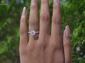 Round Cut Accent Lab Diamond Solitaire Ring