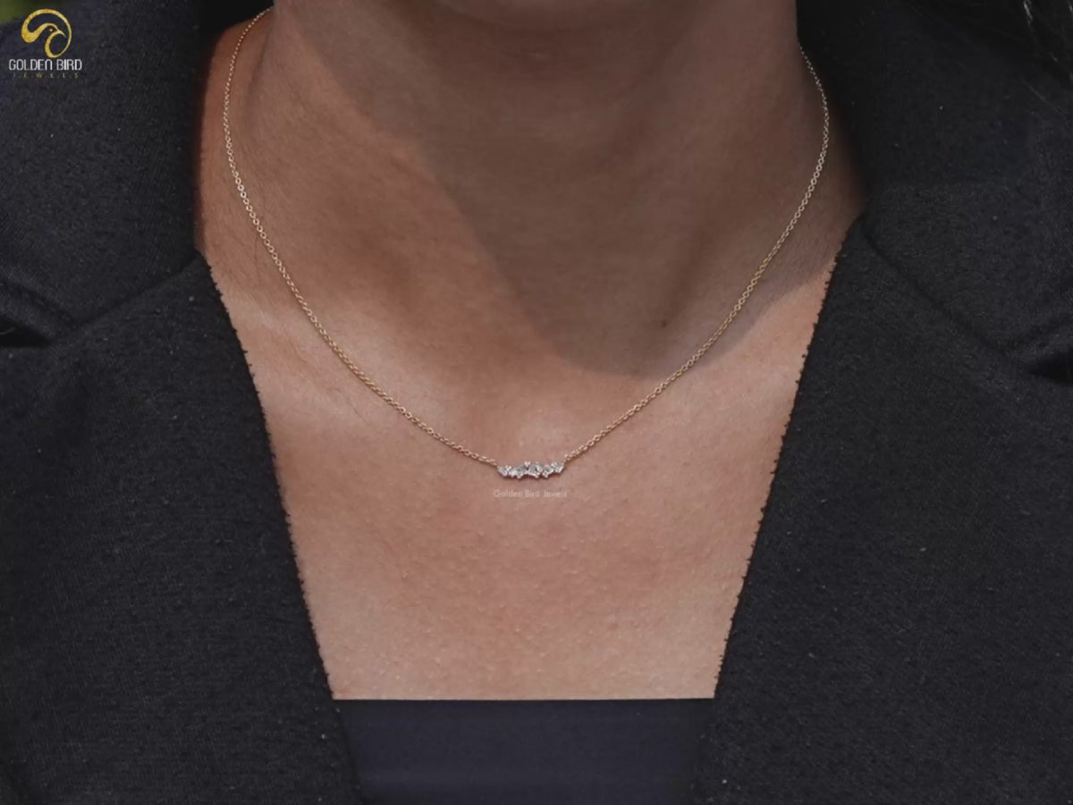 Baguette Cut Lab Diamond Cluster Pendant