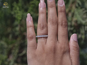 Baguette Cut Moissanite Half Eternity Wedding Band