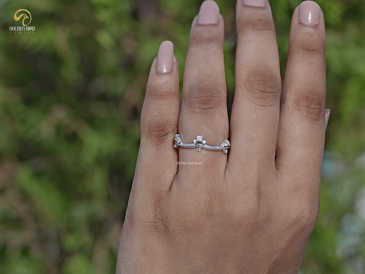Round Shaped Lab Diamond Curved Distance Band