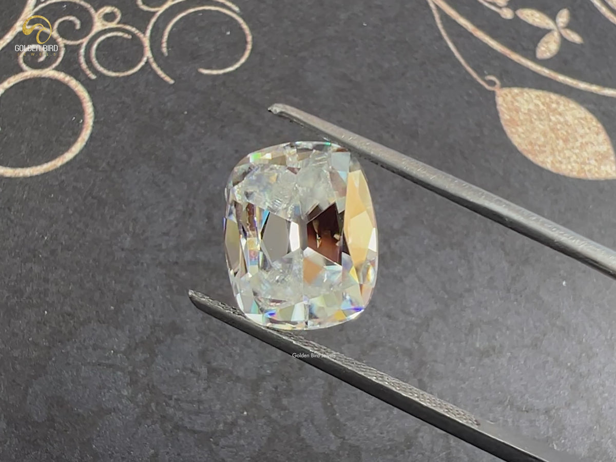Colorless Old Mine Cushion Loose Moissanite Stone