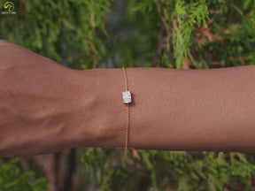 Radiant Solitaire Lab Diamond Chain Bracelet