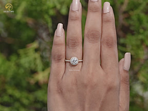 Old European Round Moissanite Halo Accent Ring