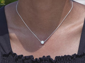 Lab Diamond Old European Round Cut Pendant