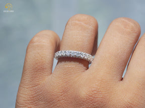 Round Cut Pave Set Moissanite Eternity Band