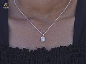 Radiant Cut Lab Diamond Halo Pendant
