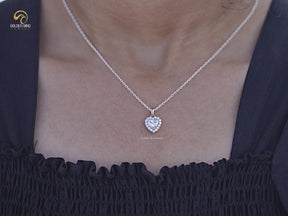 Heart Shaped Lab Diamond Halo Pendant