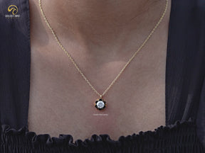 Old European Round Moissanite Flower Style Pendant