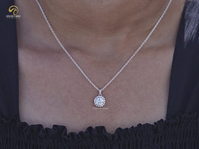 Round Cut Lab Diamond Halo Pendant