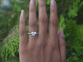 Heart Shaped Solitaire Accent Diamond Ring