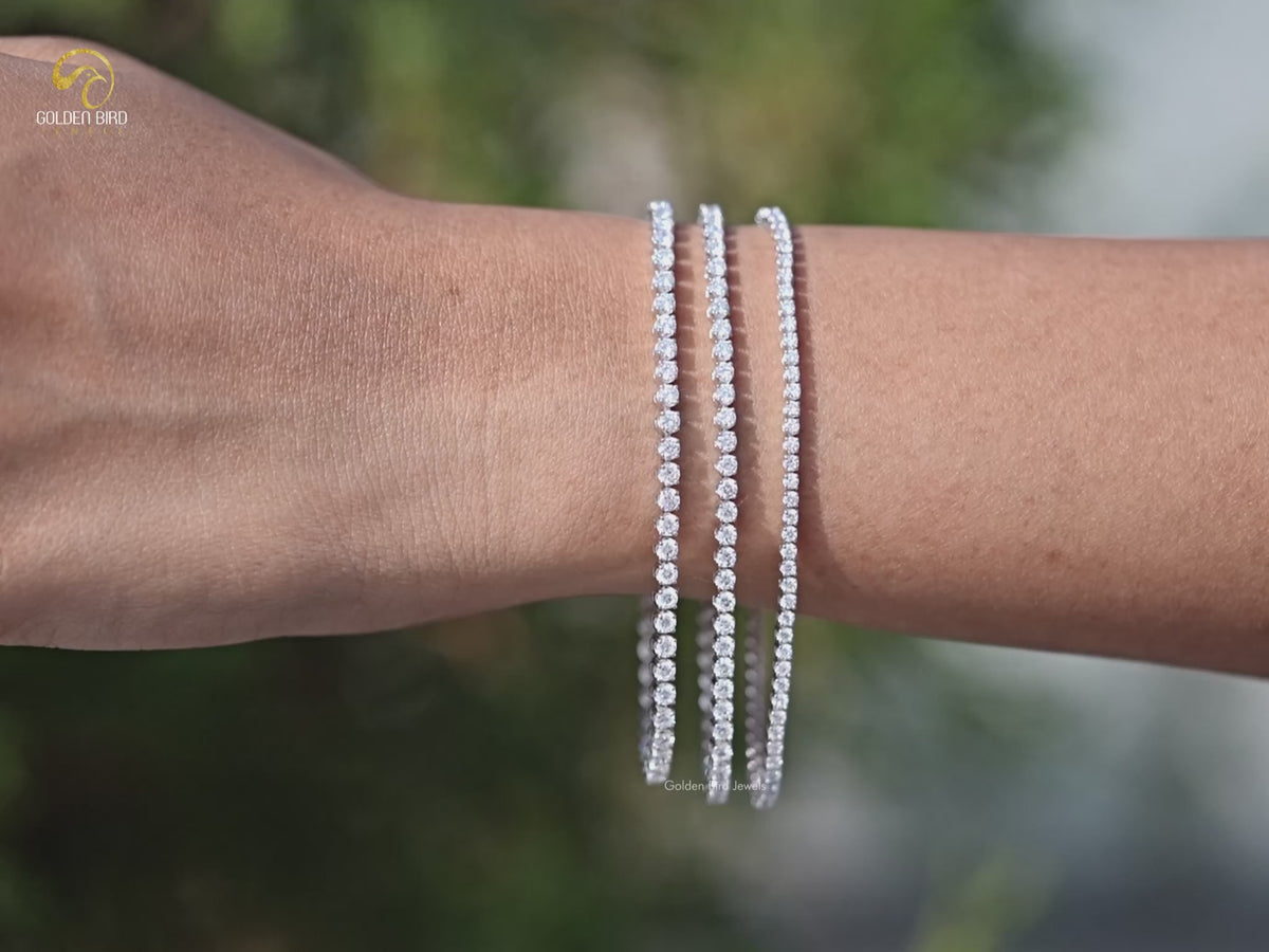 Round Cut Lab Grown Diamond Tennis Bracelet