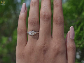 Shield Cut Moissanite Toi Et Moi Engagement Ring