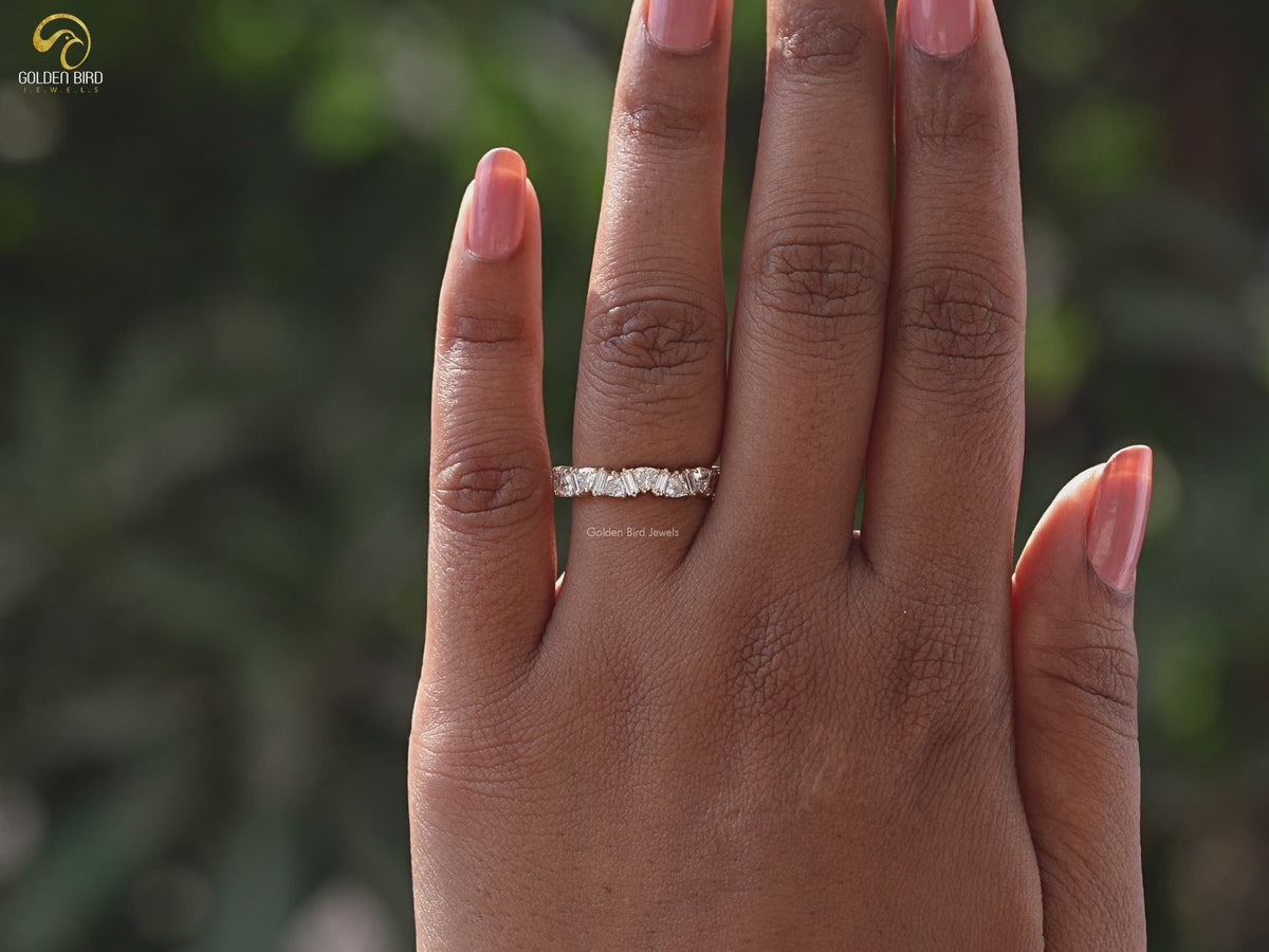 Trillion And Baguette Diamond Eternity Wedding Band