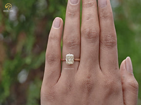 Yellow Radiant Cut Moissanite Engagement Ring