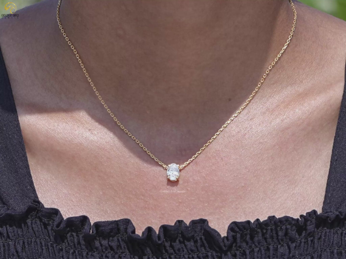 Oval Cut Lab Grown Diamond Solitaire Pendant