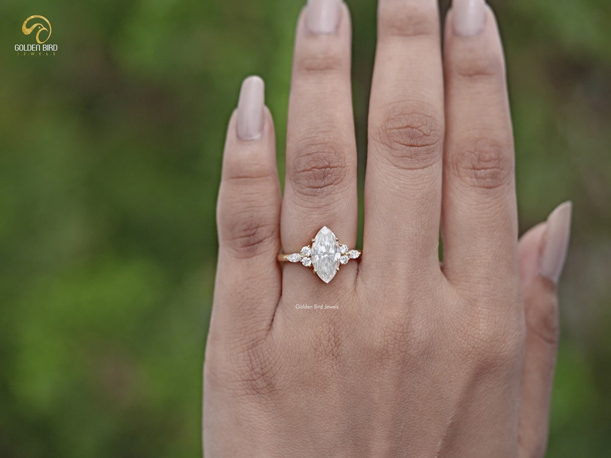YouTube video of Marquise Cut Three Stone Ring