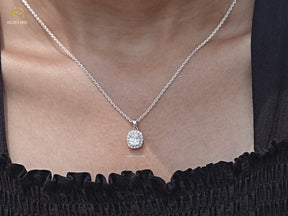 Old Mine Cushion Cut Lab Diamond Halo Pendant